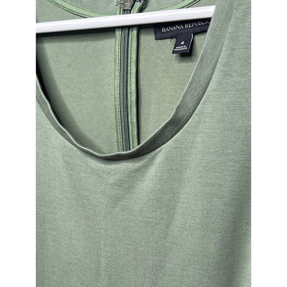 Banana Republic Green Sleeveless Fit & Flare Mini Dress Size 4 Small - Picture 3 of 7